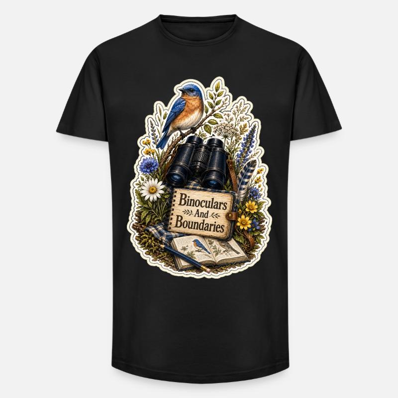 Binoculars And Boundaries Wolken - Long Fit Männer T-Shirt - Schwarz