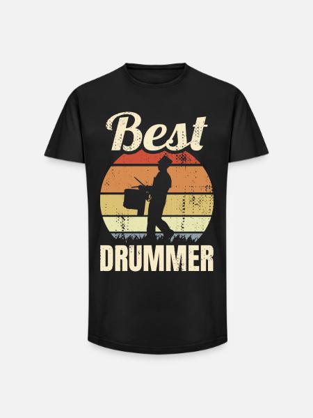 Best Drummer - Long Fit Men's T-Shirt - black