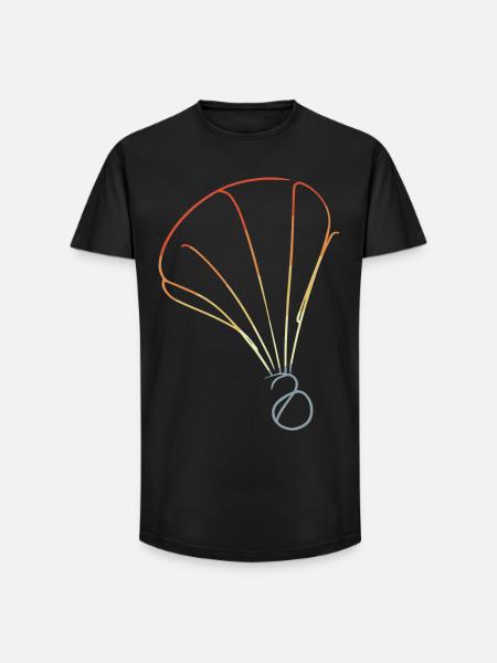 Retro Shuttlecock Sketch - Long Fit Men's T-Shirt - black