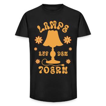 Lampe aus den 70ern - Long Fit Männer T-Shirt - Schwarz - Vorne - AI Model Male 185 light (185cm)