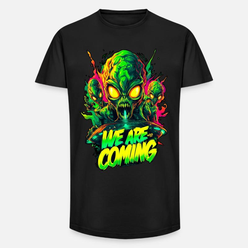 We are comming Aliens - Long Fit Männer T-Shirt - Schwarz