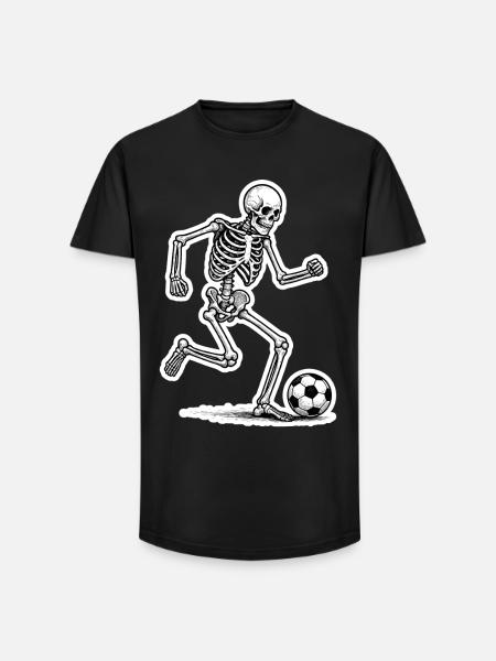 Skeleton Soccer Player - Long Fit Men's T-Shirt - black