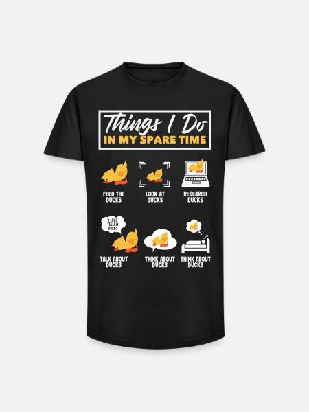 Funny Ducks Motif Ducks Lover Sayings - Long Fit Men's T-Shirt - black