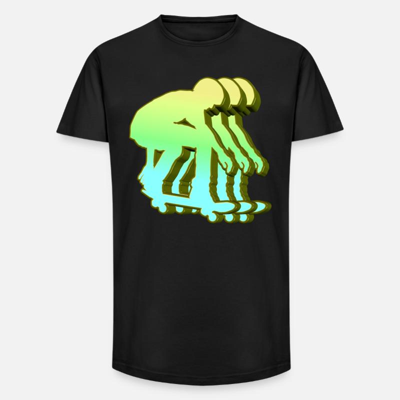 Skateboarder 3D - Long Fit Männer T-Shirt - Schwarz
