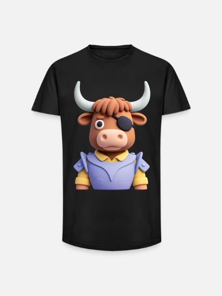 PIRATE BULL - baby & kids - Long Fit Men's T-Shirt - black