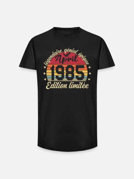 1985 April Anniversary April 1985 - Long Fit Men's T-Shirt - black