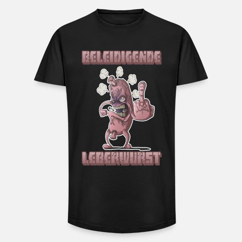 Beleidigende Leberwurst - Long Fit Männer T-Shirt - Schwarz