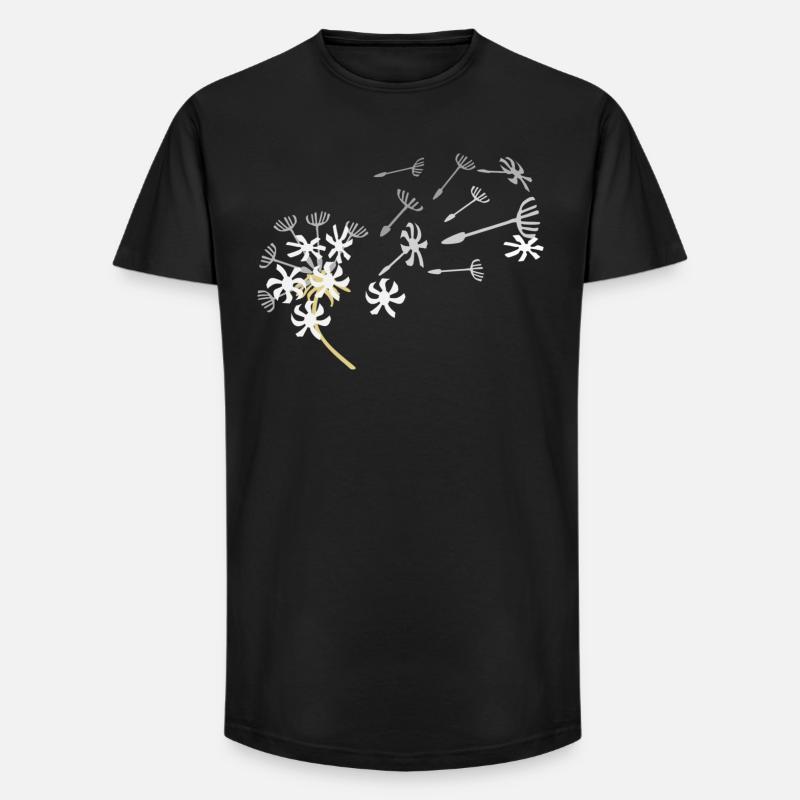Pusteblume Samenflug Design - Long Fit Männer T-Shirt - Schwarz