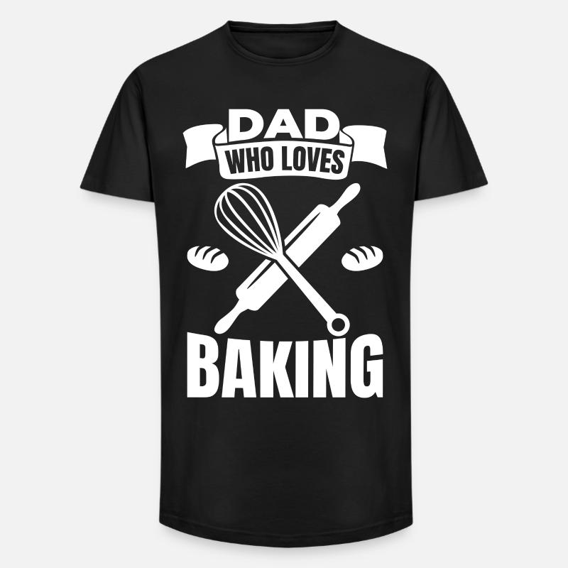 Papa, der gerne backt - Long Fit Männer T-Shirt - Schwarz