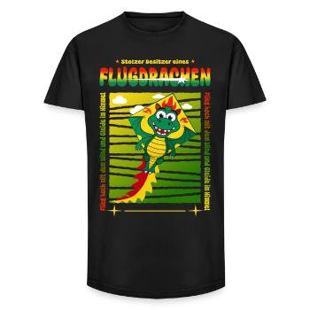 Drachen Besitzer - Long Fit Männer T-Shirt - Schwarz - Vorne - AI Model Male 185 light (185cm)
