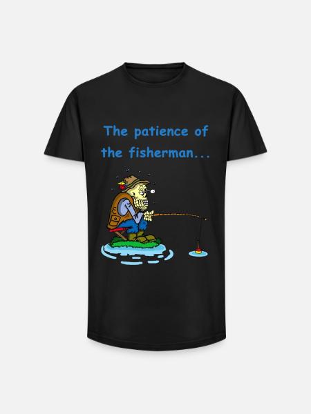 The Fisherman's Patience - Long Fit Men's T-Shirt - black
