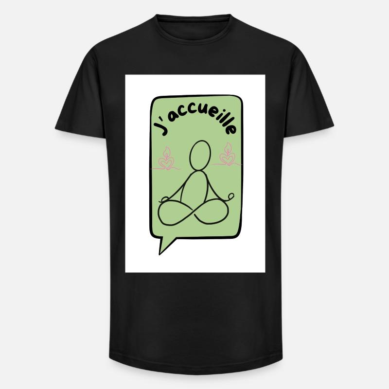 Ich begrüße ocker - Long Fit Männer T-Shirt - Schwarz