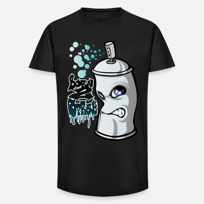 Spray and graffiti - Long Fit Männer T-Shirt - Schwarz