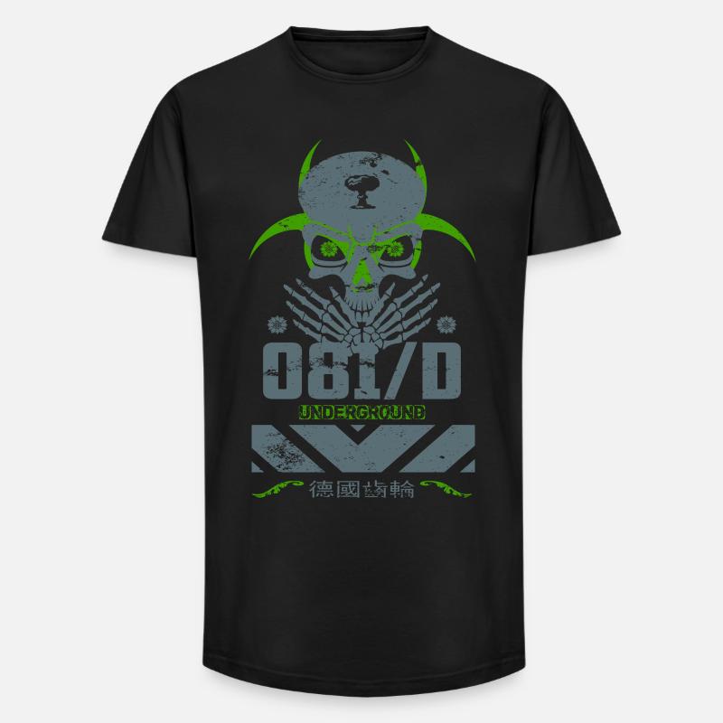 Underground Skull - Long Fit Männer T-Shirt - Schwarz
