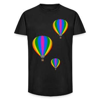 Flying Hot Air Balloons - Long Fit Men's T-Shirt - black - Front - AI Model Male 185 light (185cm)