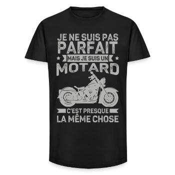 Biker Not Perfect Humor Motorcycle - Long Fit Men's T-Shirt - black - Front - AI Model Male 185 light (185cm)