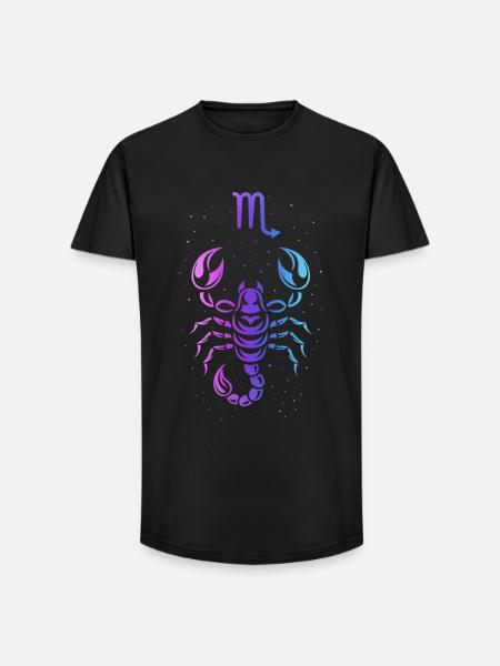 Gradient Skorpion-Tierkreis - Long Fit Männer T-Shirt - Schwarz