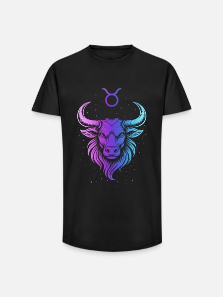 Gradient Cosmique de Taureau - T-shirt coupe longue homme - noir