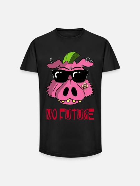 Cochon punk - T-shirt coupe longue homme - noir