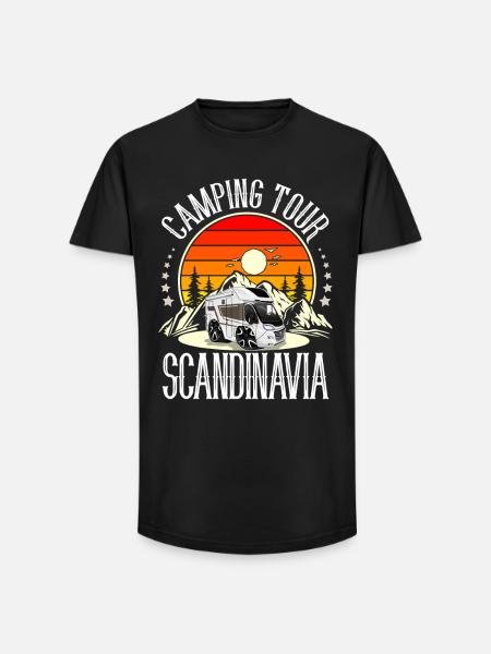 Camping Camper Camping Scandinavia - Long Fit Men's T-Shirt - black