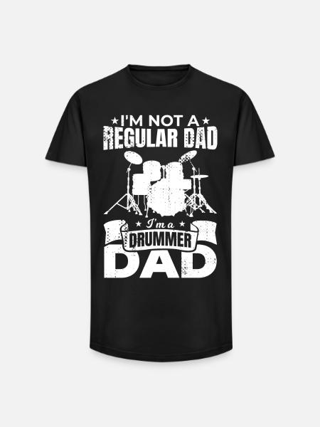 I'm a drummer dad - Long Fit Men's T-Shirt - black