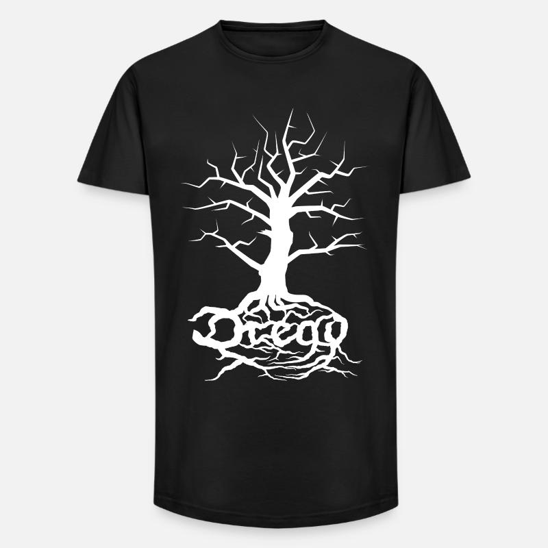 Dread Tree White - Long Fit Men's T-Shirt - black