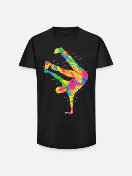 Breakdancing Bunt Breakdancer Jungen Breakdance - Long Fit Männer T-Shirt - Schwarz