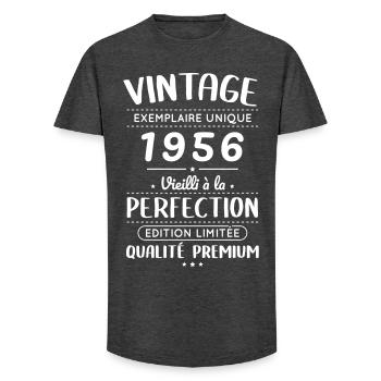 1956 – Jahrgang – Perfekt gereift - Long Fit Männer T-Shirt - Anthrazit - Vorne - AI Model Male 185 light (185cm)