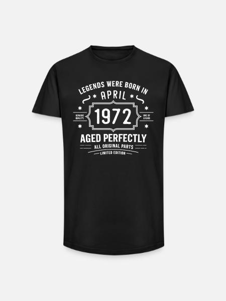 April 1972 - Long Fit Men's T-Shirt - black