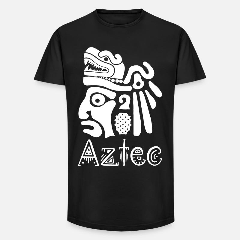 Aztekischer Krieger (Weiß) - Long Fit Männer T-Shirt - Schwarz
