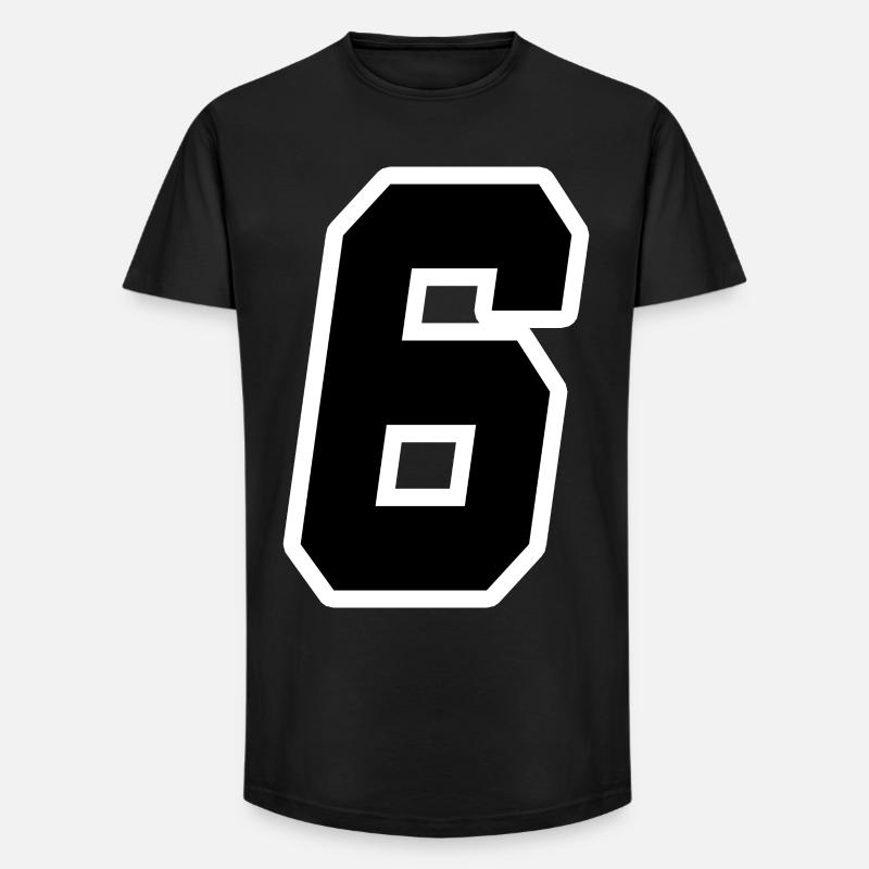 Nummer sechs 6 - Long Fit Männer T-Shirt - Schwarz