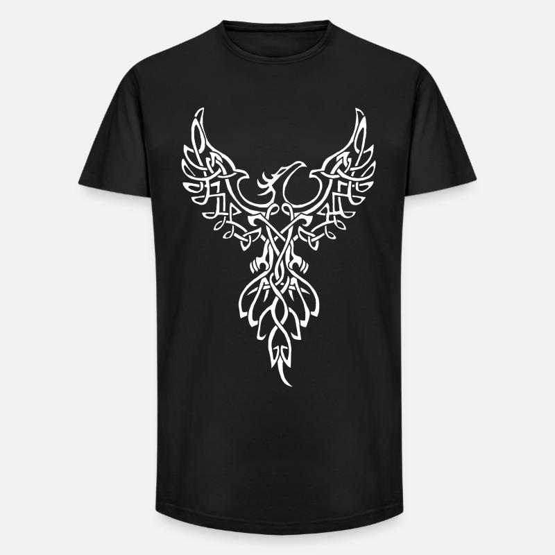 Weißes Phönix-Symbol - Long Fit Männer T-Shirt - Schwarz