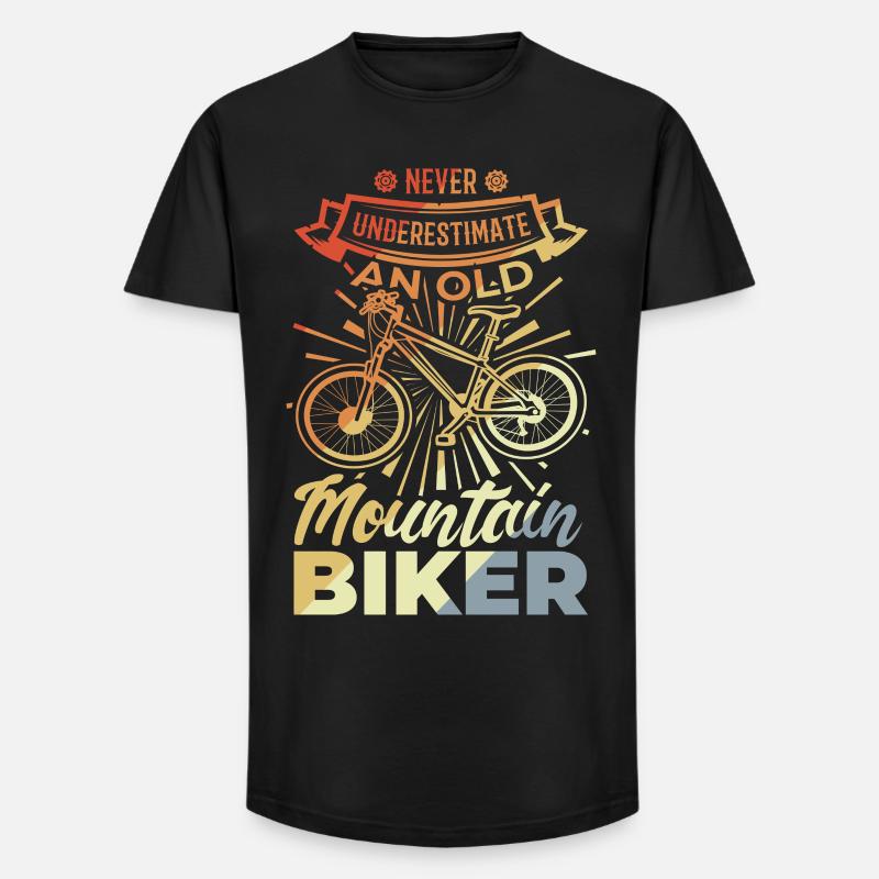 Never Underestimate A Old Mountain Biker - Long Fit Männer T-Shirt - Schwarz