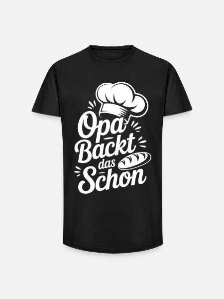 Grandpa bakes it nicely - Long Fit Men's T-Shirt - black