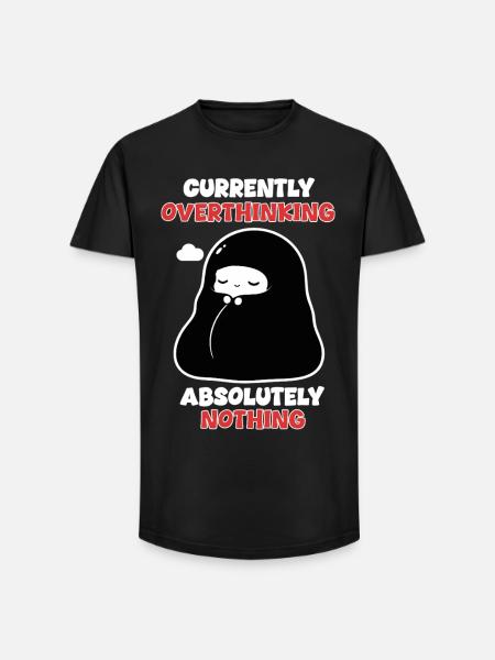 Overthinking Nothing Manga Chibi Humor - Long Fit Men's T-Shirt - black