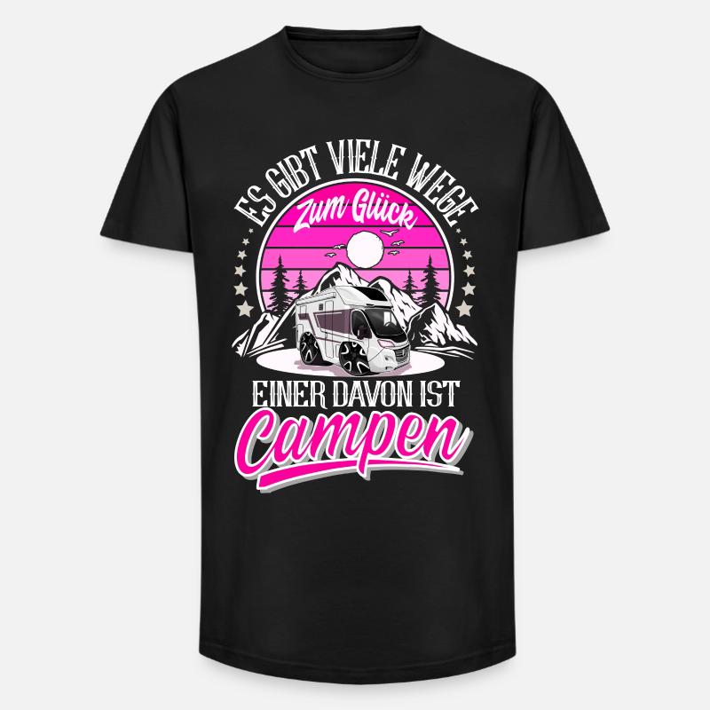 Camping Camper Campen - Long Fit Männer T-Shirt - Schwarz