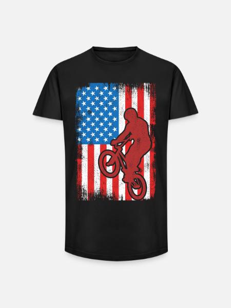 BMX USA - Long Fit Männer T-Shirt - Schwarz