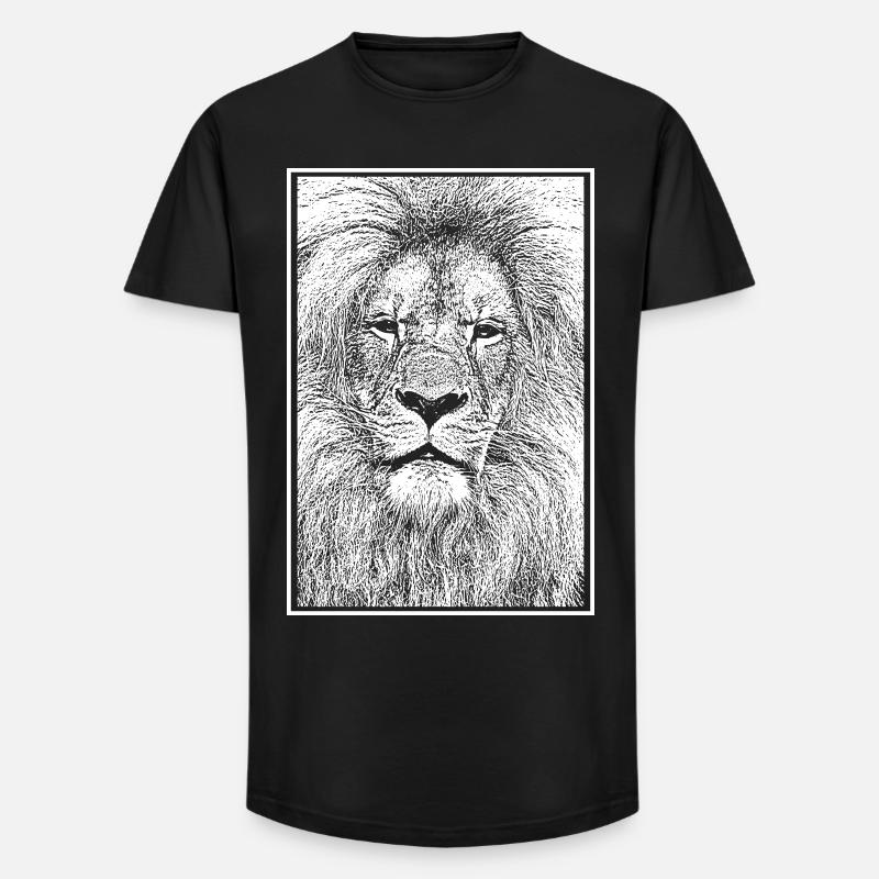 Prächtiger Löwe - Long Fit Männer T-Shirt - Schwarz