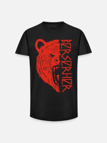 Red Bear Warrior - Long Fit Men's T-Shirt - black