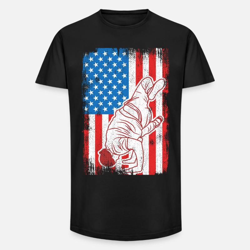 4. Juli USA Breakdance - Long Fit Männer T-Shirt - Schwarz