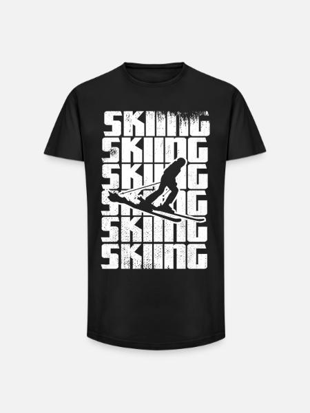 Funny skier - Long Fit Men's T-Shirt - black