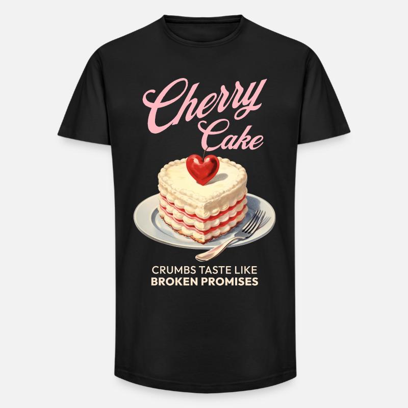 Kirschen Kirschkuchen Backen Geschenk - Long Fit Männer T-Shirt - Schwarz