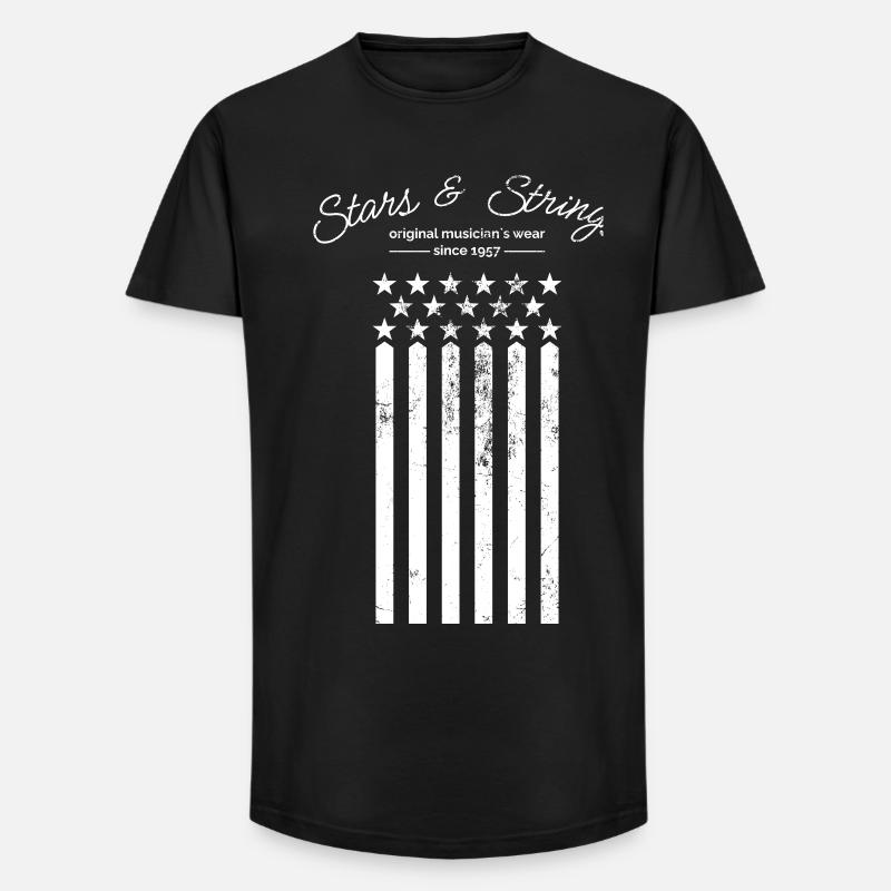 Stars and Strings - Long Fit Männer T-Shirt - Schwarz