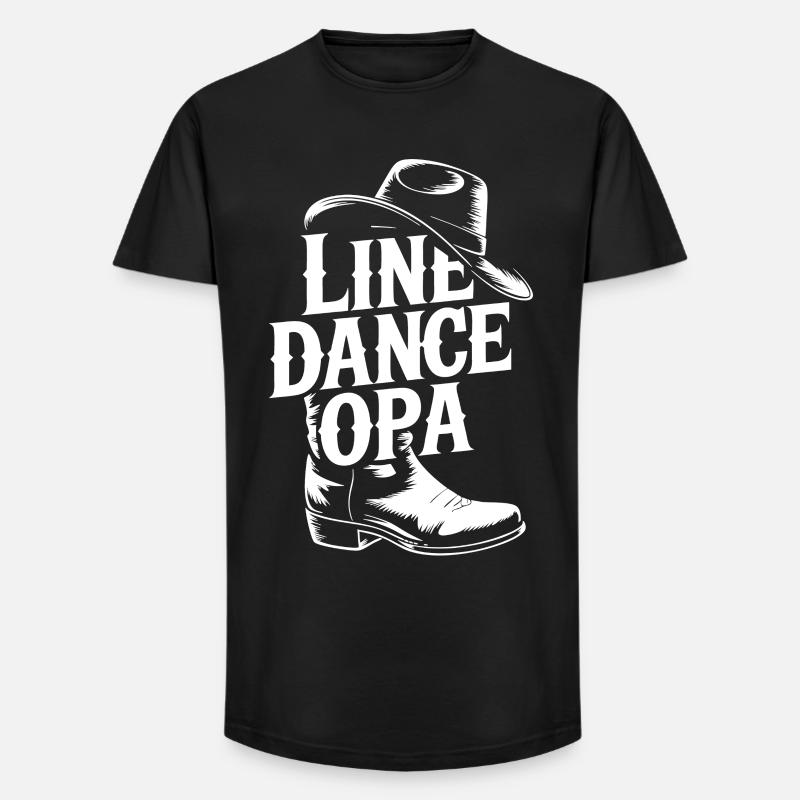Danse en ligne Papi - T-shirt coupe longue homme - noir