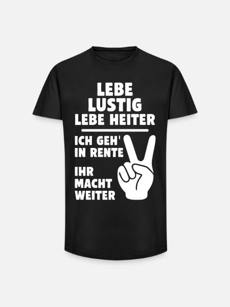 Lustige Rentenbotschaft mit Peacezeichen - Long Fit Männer T-Shirt - Schwarz