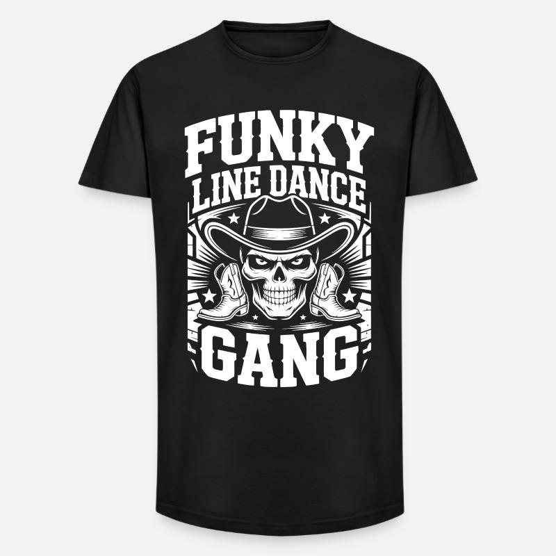 Funky Line Dance Gang - Long Fit Männer T-Shirt - Schwarz