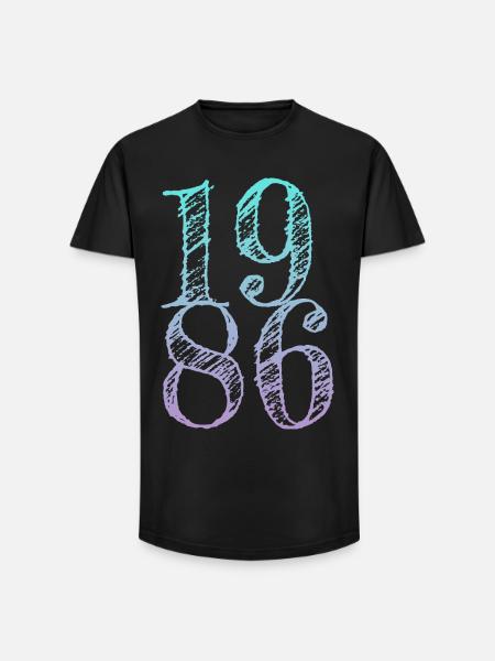 Millésime 1986 - T-shirt coupe longue homme - noir
