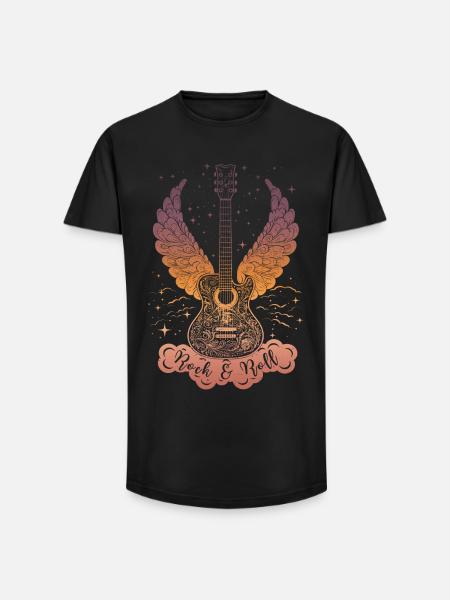 Rock & Roll Guitar - Long Fit Men's T-Shirt - black