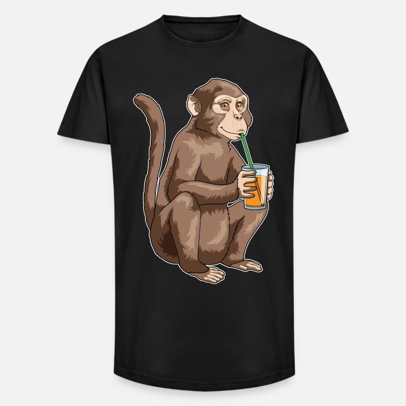Jus de singe - T-shirt coupe longue homme - noir