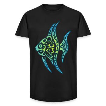 Blauer tropischer Fisch - Long Fit Männer T-Shirt - Schwarz - Vorne - AI Model Male 185 light (185cm)